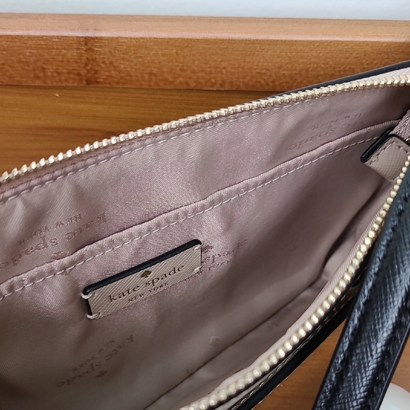 25-53 Kate Spade Sadie Colorblock Saffiano Leather Crossbody in Warm Beige NWT - Picture 6 of 8